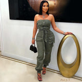 Load image into Gallery viewer, Tayla cargo jumpsuit (Olive)