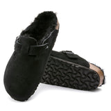 Load image into Gallery viewer, Unisex Boston Shearling Suede Leather Black Medium/Narrow