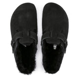 Load image into Gallery viewer, Unisex Boston Shearling Suede Leather Black Medium/Narrow