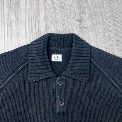 CP Company Chenille Knit Polo - Black
