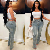 Load image into Gallery viewer, Estelle double waist jeans (Blue)