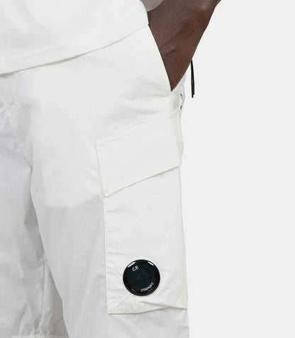 Cp Company 292A 50-Fili Lens Cargo Shorts In White