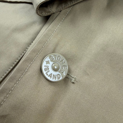 Stone Island Ghost Canvas Pea Coat - Dark Beige