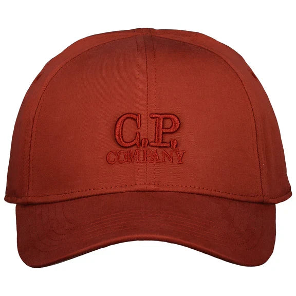 Cp Company Gabardine Logo Cap In Red