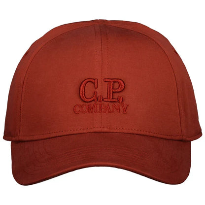 Cp Company Gabardine Logo Cap In Red