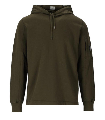 Cp Company Light Fleece Lens Overhead Hoodie In Ivy Green