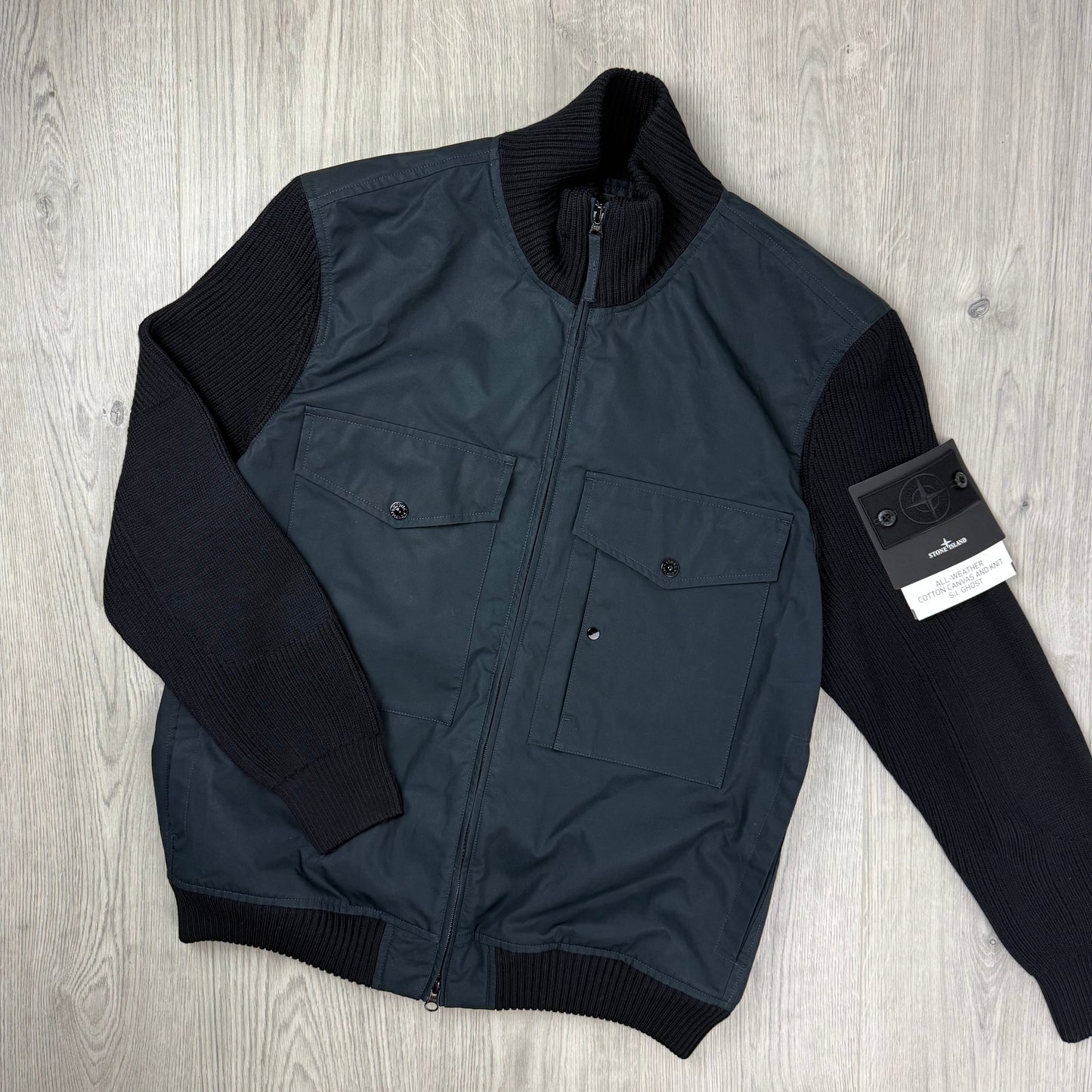 Stone Island Ghost Hybrid Knit Jacket - Black