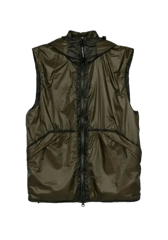 Cp Company 032A Nada Shell Primaloft Goggle Gilet In Ivy Green