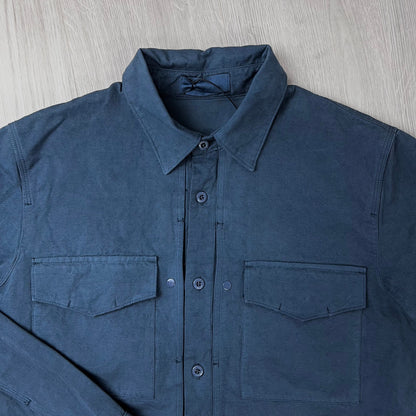 Stone Island Ghost Linen Overshirt - Slate Blue