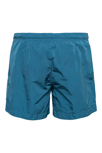 Cp Company 201A Eco Chrome-R Button Swimshorts In Ink Blue