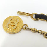 Load image into Gallery viewer, Chanel Chain Belt Medallion Coco Mark Leather Plated Gold Black