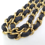 Load image into Gallery viewer, Chanel Chain Belt Medallion Coco Mark Leather Plated Gold Black