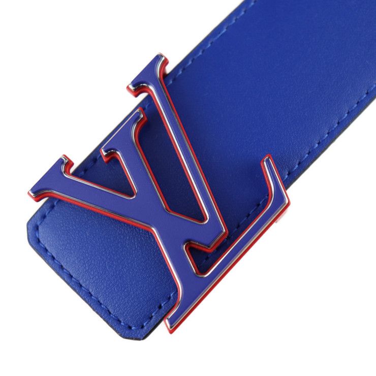 Louis Vuitton NBA Belt Mp278 Monogram Canvas Leather Brown Blue Red Virgil