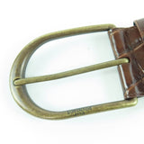 Load image into Gallery viewer, Saint Laurent Logo Croc Shape Pressed Leather Belt Brown 65 Storage