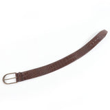 Load image into Gallery viewer, Saint Laurent Logo Croc Shape Pressed Leather Belt Brown 65 Storage