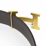 Load image into Gallery viewer, Hermes Belt Buckle H &amp; Leather 32 Box Calf 135 Vaux Togo Black Ethane