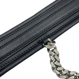 Load image into Gallery viewer, Gucci Interlocking Chain Belt Choker Black Leather Silver