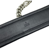 Load image into Gallery viewer, Gucci Interlocking Chain Belt Choker Black Leather Silver
