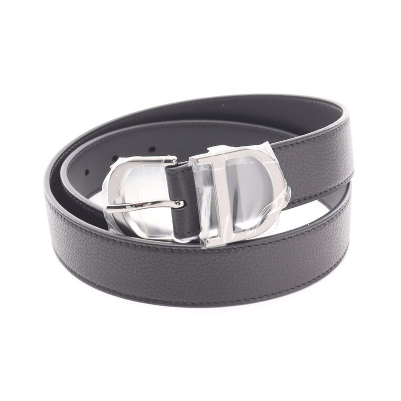 Dior Belt CD Logo Black Leather