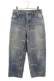 Load image into Gallery viewer, Balenciaga Logo All Over Pattern Button Fly Denim Pants 26 Indigo