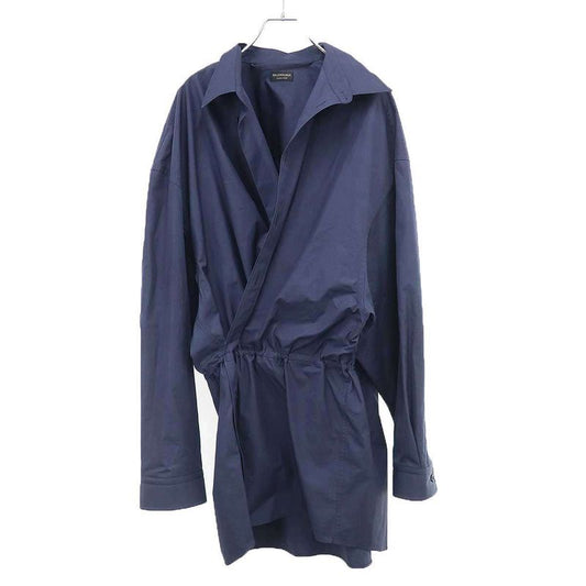 Balenciaga Mini Shirt Dress Overshirt Navy 34