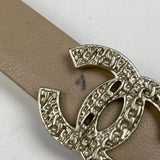 Load image into Gallery viewer, Chanel CC Logo Belt 14 Leather Beige Gold