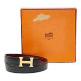 Load image into Gallery viewer, Hermes Belt Reversible Navy Red Leather