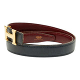 Load image into Gallery viewer, Hermes Belt Reversible Navy Red Leather