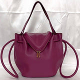 Load image into Gallery viewer, Bottega Veneta 2-Way Bag Purple Beak Drawstring Leather