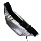 Load image into Gallery viewer, Saint Laurent Belt Bag Logo Leather Metallic Silver Paris Sophistication