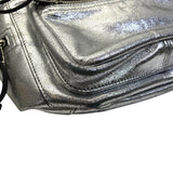 Load image into Gallery viewer, Saint Laurent Belt Bag Logo Leather Metallic Silver Paris Sophistication