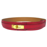 Load image into Gallery viewer, Hermes Kelly Leather Belt 70 Red Gold