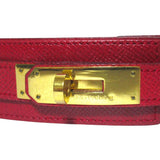 Load image into Gallery viewer, Hermes Kelly Leather Belt 70 Red Gold