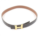 Load image into Gallery viewer, Hermes Vintage Martin Margiela Era Logo Gold Buckle Leather Belt Dark Brown 70