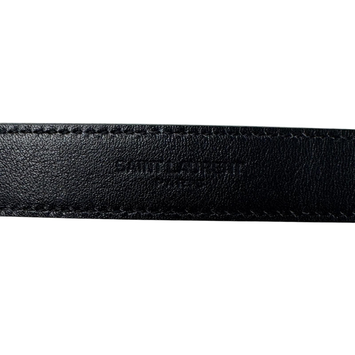 Saint Laurent YSL Yves Push Pin Buckle Belt 100 Shiny Leather
