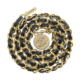 Load image into Gallery viewer, Chanel Che CC Logo Vintage Leather Black LadyBelt Belt
