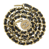 Load image into Gallery viewer, Chanel Che CC Logo Vintage Leather Black LadyBelt Belt