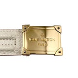 Load image into Gallery viewer, Louis Vuitton Belt Ceinture Pandora Leather Logo Buckle White Beige Gold