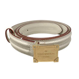Load image into Gallery viewer, Louis Vuitton Belt Ceinture Pandora Leather Logo Buckle White Beige Gold