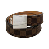 Load image into Gallery viewer, Louis Vuitton Belt Ceinture Carre Damier Ebene Logo Buckle Silver