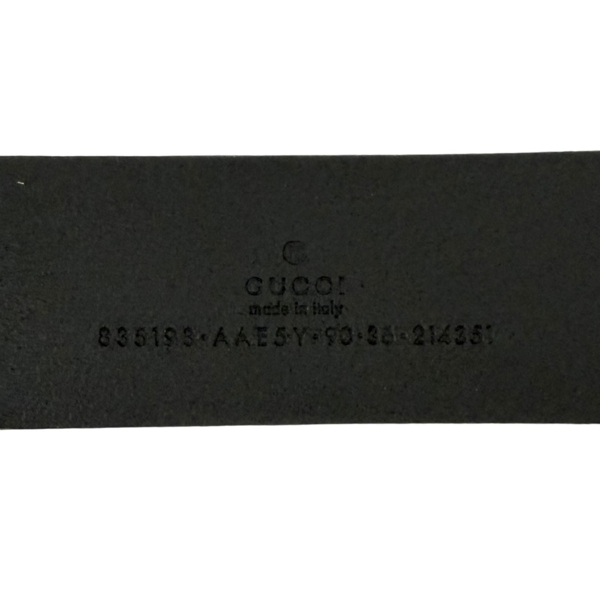 Gucci Logo Buckle Dull Finished Leather Belt Silver Black