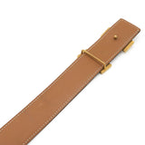 Load image into Gallery viewer, Hermes Belt Buckle Reversible Box Calf Leather Black Light Brown Gold 62