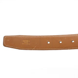 Load image into Gallery viewer, Hermes Belt Buckle Reversible Box Calf Leather Black Light Brown Gold 62