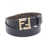 Load image into Gallery viewer, Fendi Belt Round FF Reversible Black Leather