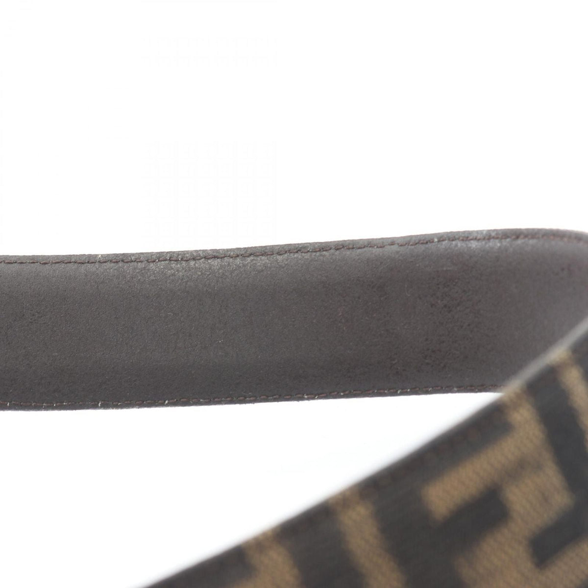 Fendi Belt Zucca Gold Canvas Leather