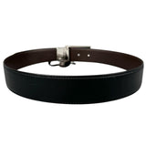 Load image into Gallery viewer, Gucci Square Leather Brown Black Belt Silver