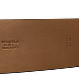 Load image into Gallery viewer, Chanel CC Logo Big Buckle Leather Belt 34 85 Black Gold