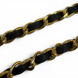 Load image into Gallery viewer, Chanel Vintage CC Logo Chain Leather Ribbon Belt Black Gold