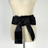 Load image into Gallery viewer, Chanel CC Logo Belt Ribbon Sash Fabric Leather Black