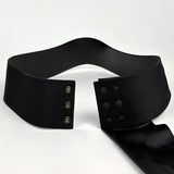 Load image into Gallery viewer, Chanel CC Logo Belt Ribbon Sash Fabric Leather Black